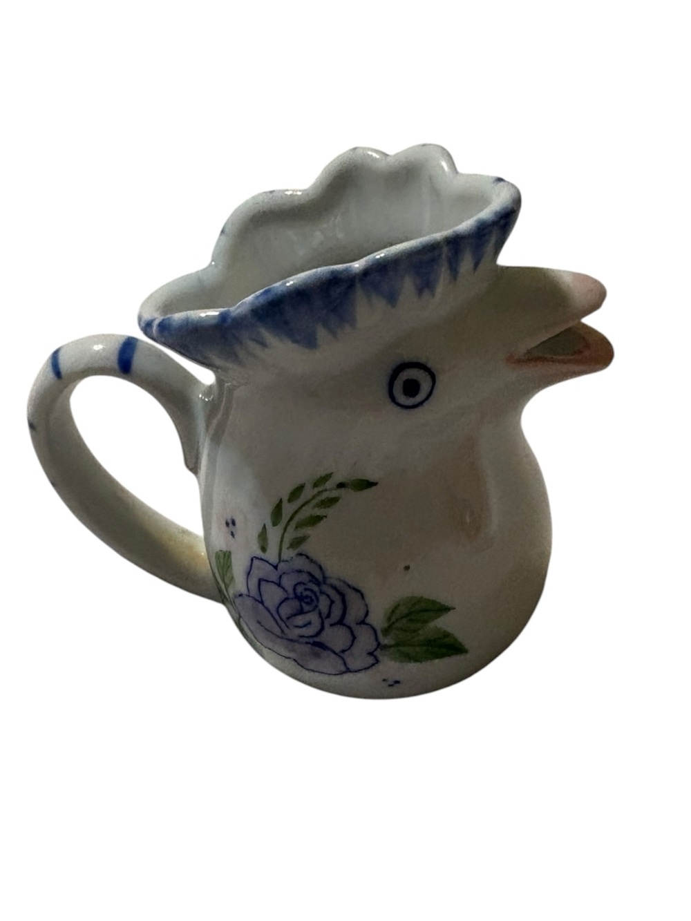 Vintage Mini Rooster Creamer Andrea by Sadek Porcelain Farmhouse Cottagecore 3”